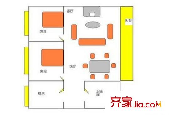 新世紀(jì)河畔廣場 2室 戶型圖