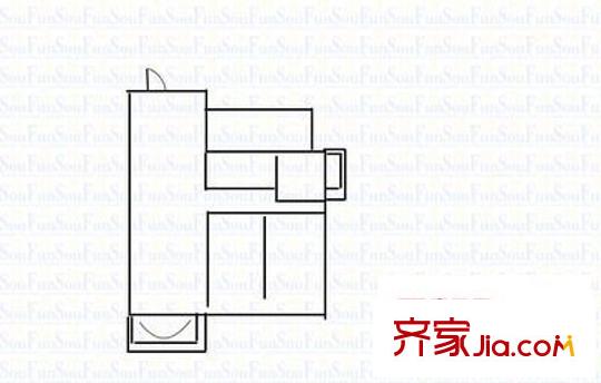 天鵝湖花園 1室 戶型圖