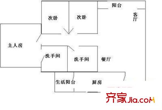 天鵝湖花園 3室 戶型圖