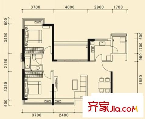 廣裕中心 2室 戶型圖