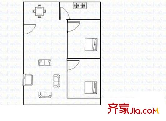 達(dá)成大廈 2室 戶型圖