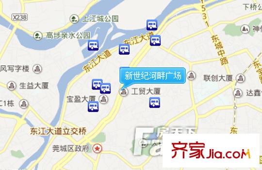 新世紀(jì)河畔廣場交通圖 
