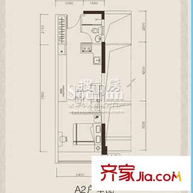尚書銀座戶型圖1室1廳戶型圖 1室1廳1衛(wèi)1廚