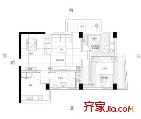 南峰玫瑰園 2室 戶型圖