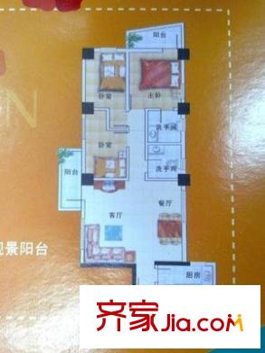 南峰玫瑰園 3室 戶型圖