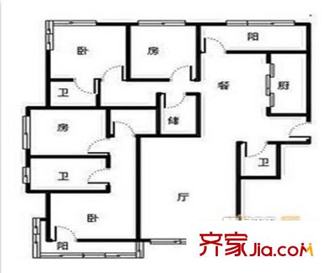 南峰玫瑰園 4室 戶型圖