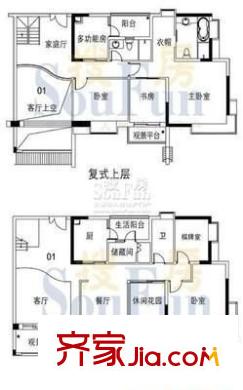 南峰玫瑰園 3室 戶型圖