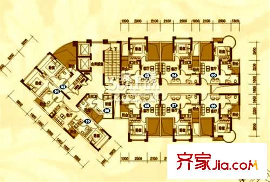 香繽城市花園   1室 戶型圖