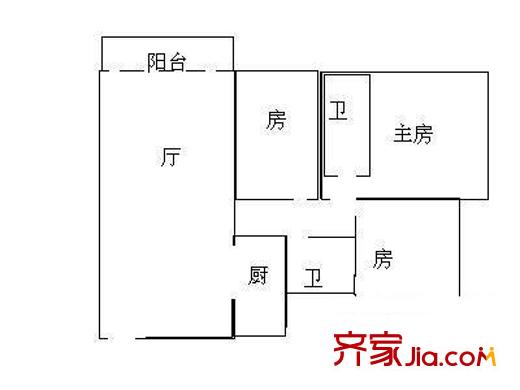 康樂大廈 3室 戶型圖