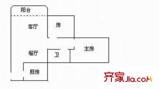 紫荊花園一期 2室 戶型圖