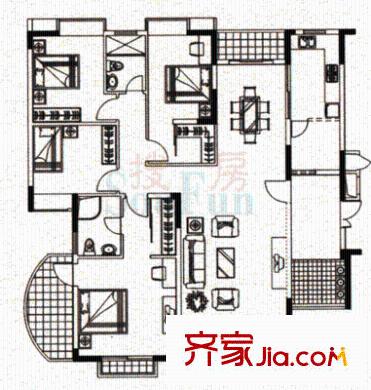 紫荊花園一期 2室 戶型圖