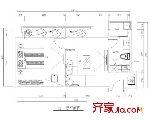 新世紀(jì)河畔廣場 1室 戶型圖