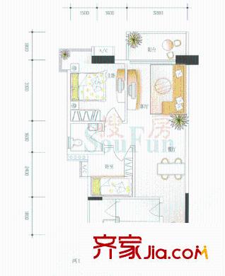 精英名都 2室2廳戶型圖
