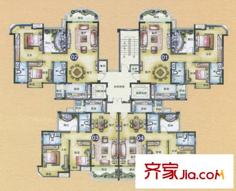 碧桂園常平首府戶型圖4號(hào)樓J611 3室2廳2衛(wèi)1廚