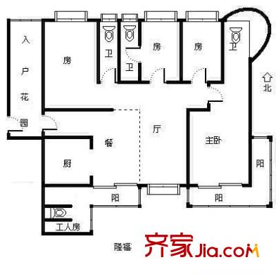 隆?；▓@二期 4室 戶型圖