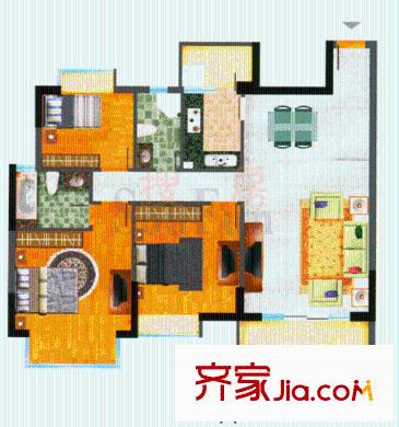 康樂大廈 2室 戶型圖