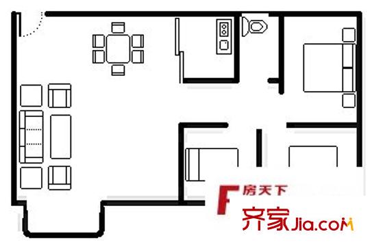 江濱花園七期 3室 戶型圖
