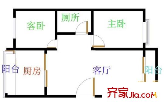 新世界花園灝景臺(tái) 2室 戶型圖