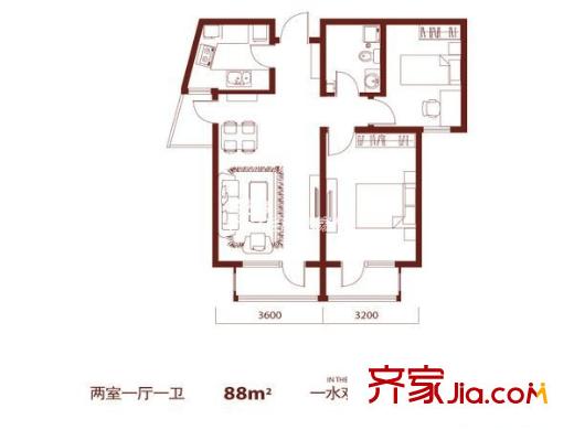 金豐花園 3室 戶型圖