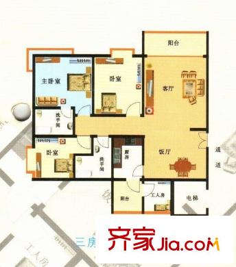 長(zhǎng)安城市花園 3室 戶型圖