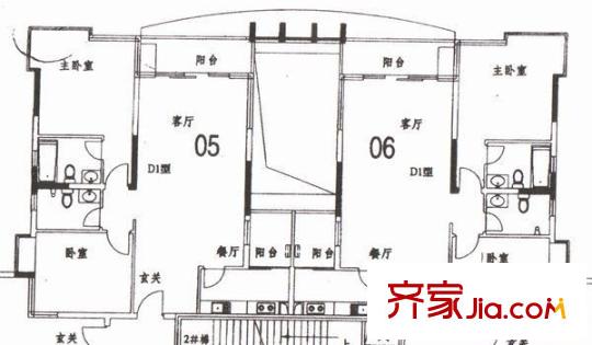 長安城市花園 2室 戶型圖