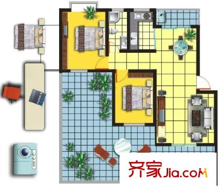 長(zhǎng)安城市花園 3室 戶型圖