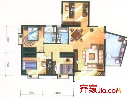 華聯(lián)大廈 4室 戶型圖