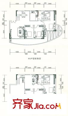 御庭苑戶型圖3棟山水觀邸01戶型 6室3廳3衛(wèi)1廚