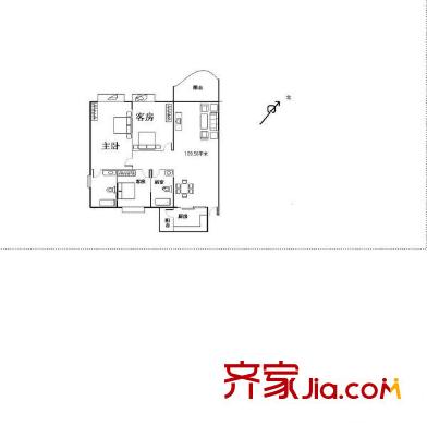綠茵華庭 3室 戶型圖
