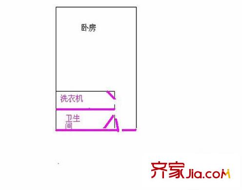  富雅花園 1室　戶型圖