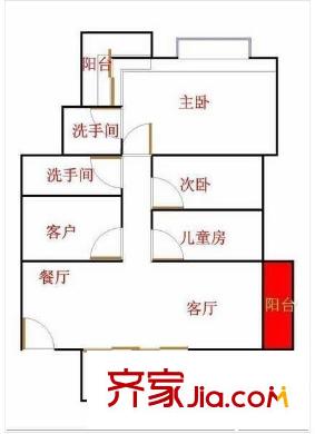 錦繡花園 3室戶型圖
