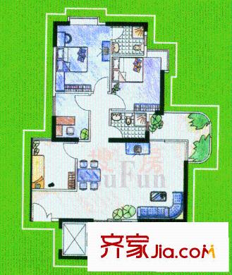 盈彩美地戶型圖4室2廳2衛(wèi)1廚