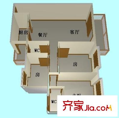 厚街東港城 2室 戶型圖