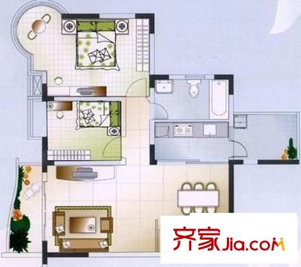 廣貿(mào)大廈 3室 戶型圖