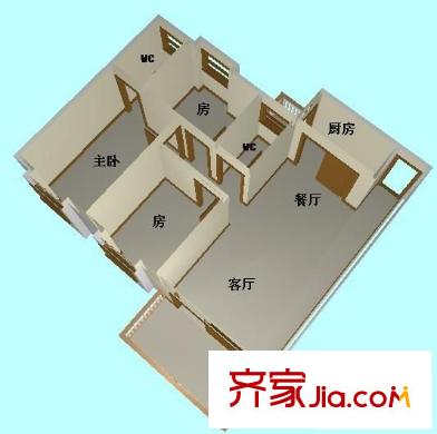 厚街東港城 3室 戶型圖
