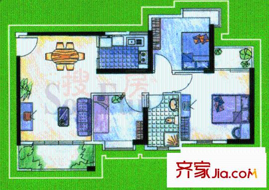 盈彩美地 3室 戶型圖