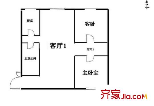 金泓?財富公館 2室 戶型圖