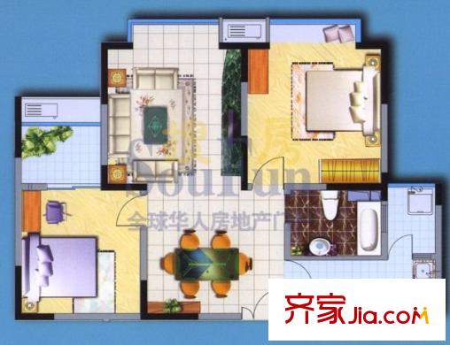 金泓?財富公館 2室 戶型圖