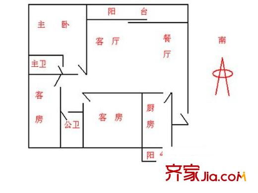 駿景高爾夫花園 3室 戶型圖