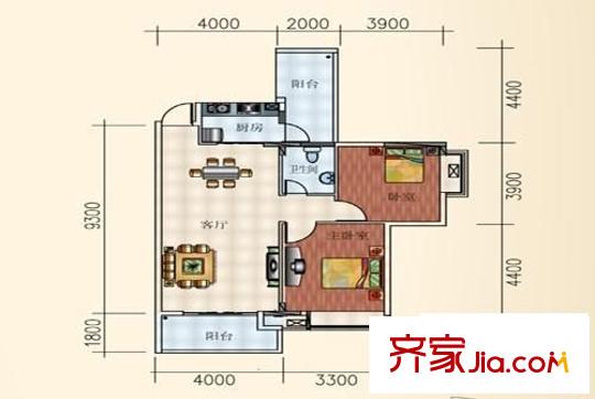 駿景高爾夫花園 4室 戶型圖