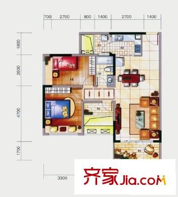 風臨花語岸 2室 戶型圖