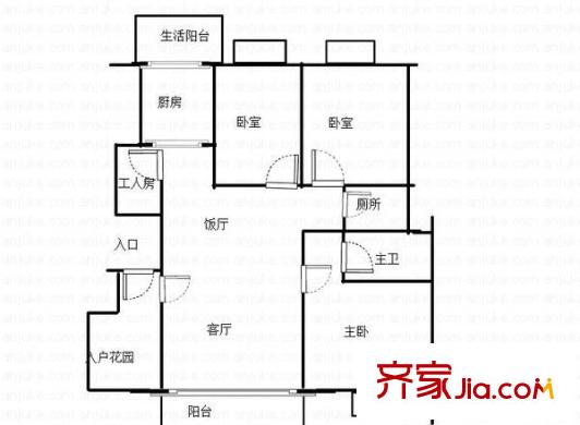 宏景中心 4室 戶型圖