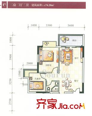 匯景二期（匯景銀座） 2室 戶型圖