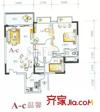 匯景二期（匯景銀座） 3室 戶型圖