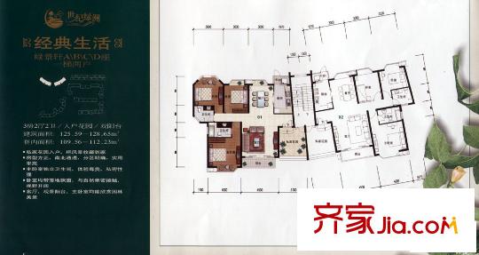 世紀(jì)綠洲 3室戶型圖