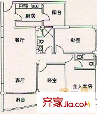 景湖藍(lán)郡二期 3室戶型圖