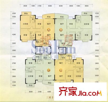 黃金花園   3室2廳戶型圖