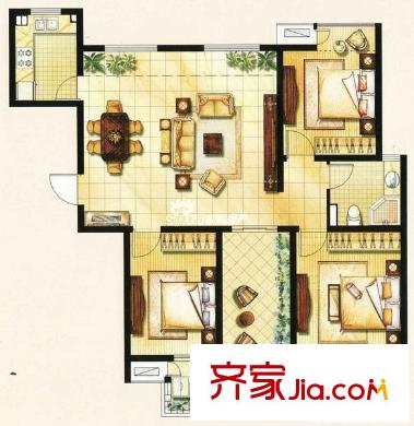 新興大廈 4室 戶型圖
