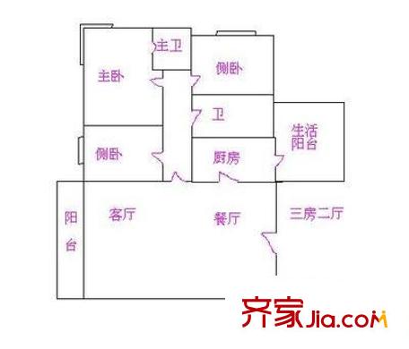 長青城 3室 戶型圖