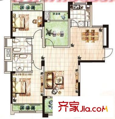 新興大廈 3室 戶型圖